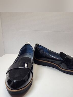Dr. Scholl’s Watson Loafers Women’s 9.5 Black Patent Leather Suede Comfort Slip
